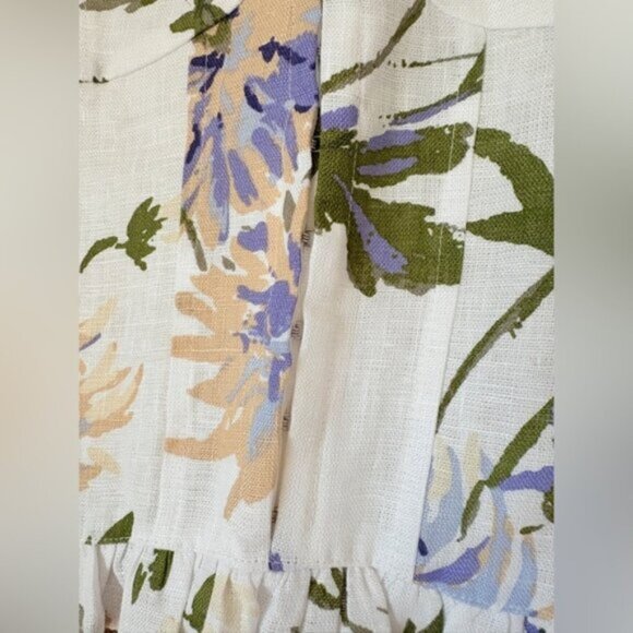 NEW Reformation Anatolia Linen Corset Two Piece Serenity White Floral US 4 UK 8 - Picture 13 of 15